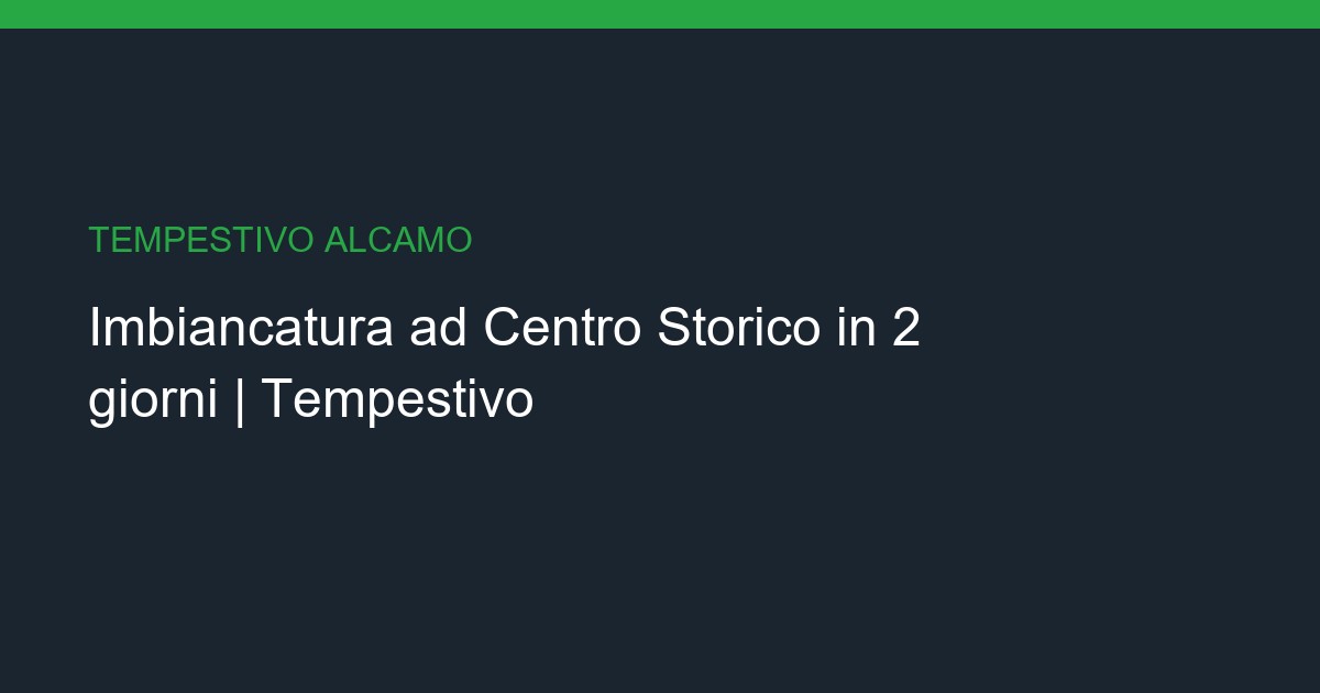 Imbiancatura a Centro Storico: Chiavi in Mano in 2 giorni