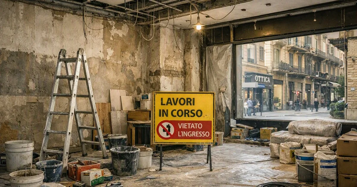 Cantiere Tempestivo in un locale commerciale durante la ristrutturazione