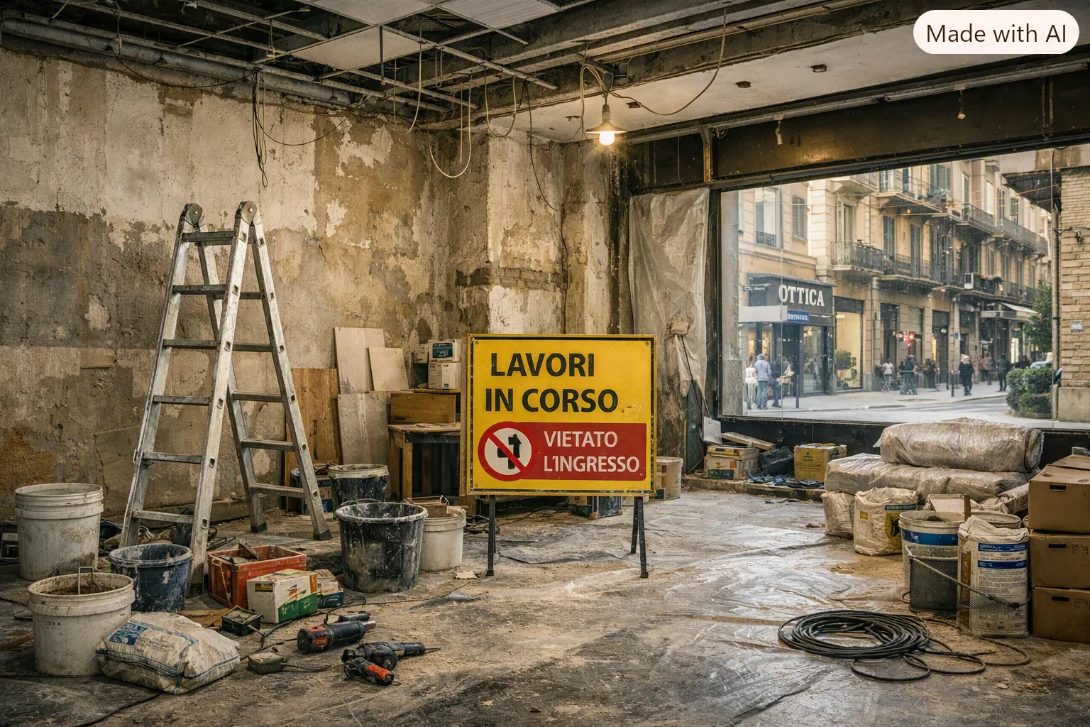 Ristrutturazione di un locale commerciale al Politeama, Palermo